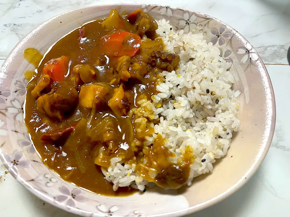 雑穀米のシーフードカレー（北寄、タコ）|きらさん