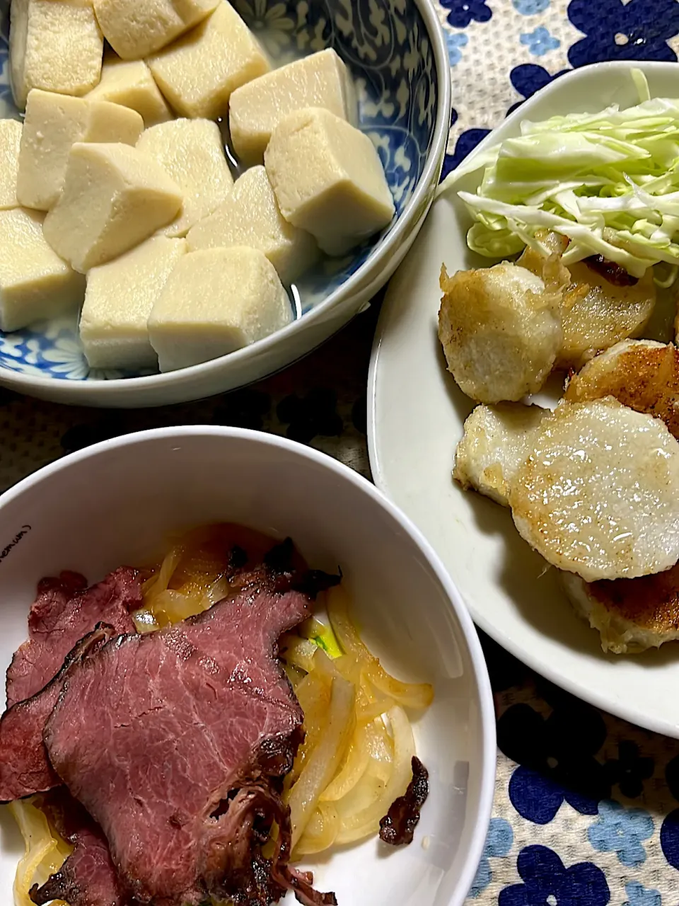 ローストビーフ　長芋焼き　高野豆腐煮|4jinoanataさん