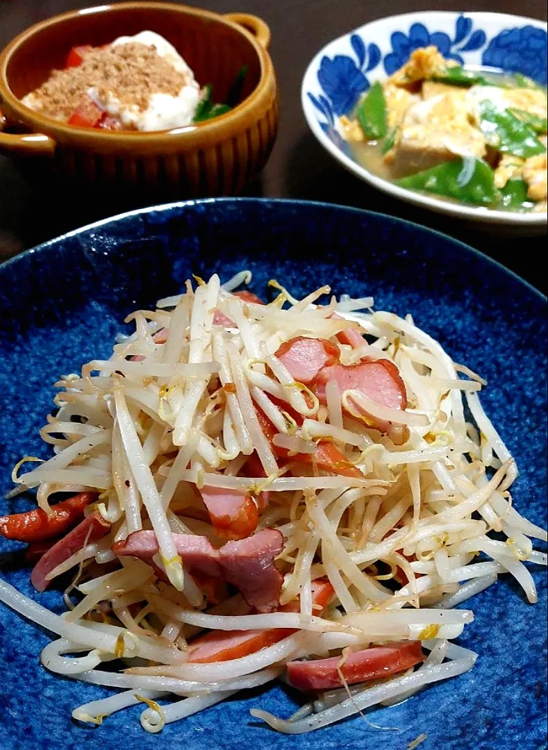 もやし炒め
高野豆腐の卵とじ|きつねさん