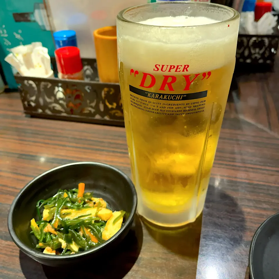 Snapdishの料理写真:お通し w/ 生ビール|T. Wonderさん