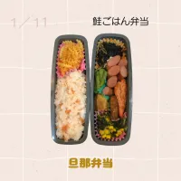 Snapdishの料理写真:鮭ご飯弁当|pikas0nさん