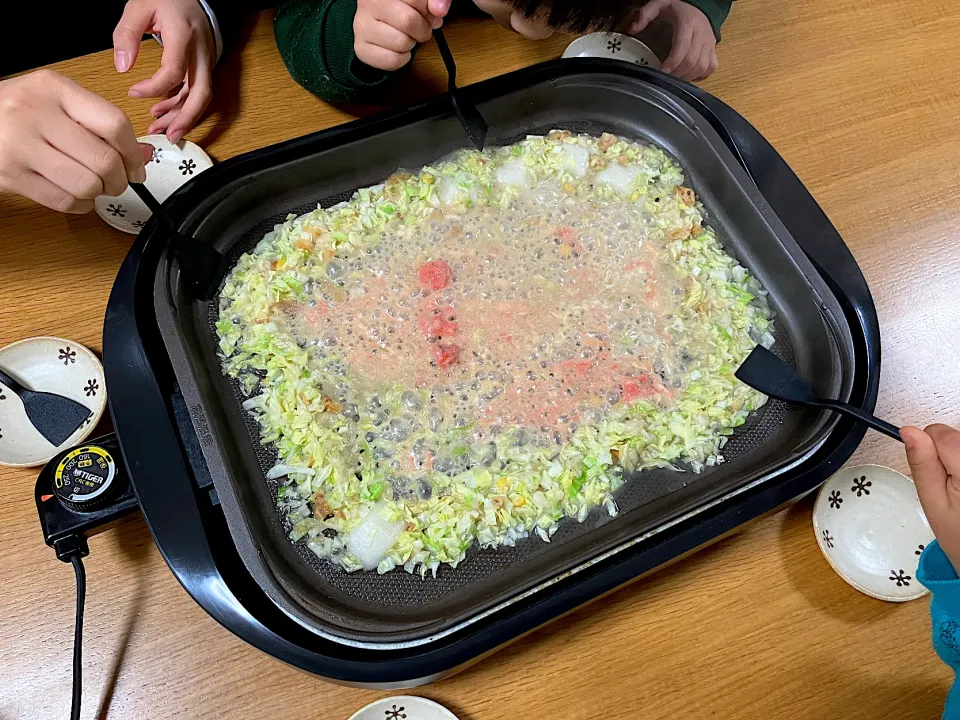 Snapdishの料理写真:＊もんじゃ焼きパーティー🥳＊|＊抹茶＊さん