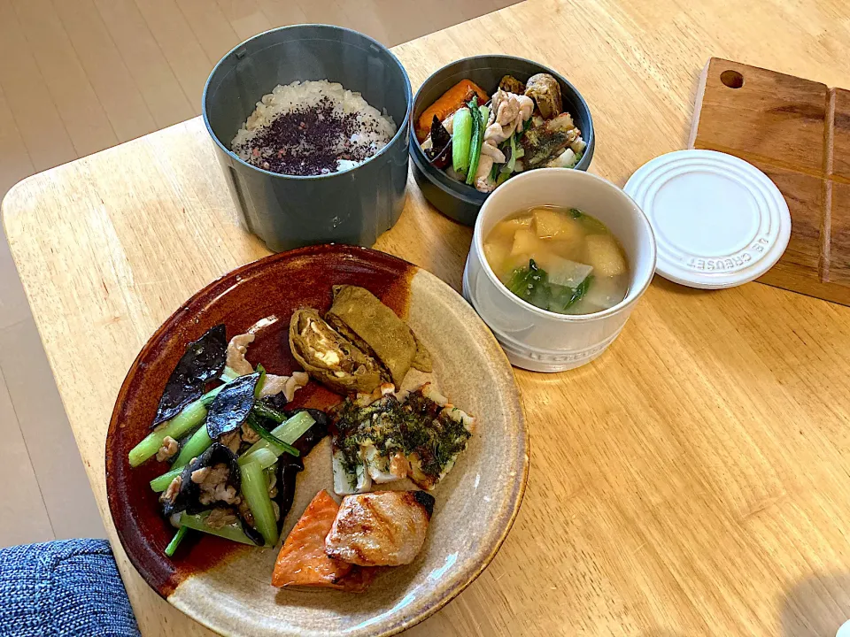 Snapdishの料理写真:今日の旦那さんお弁当とmyランチプレート❤️|さくたえさん