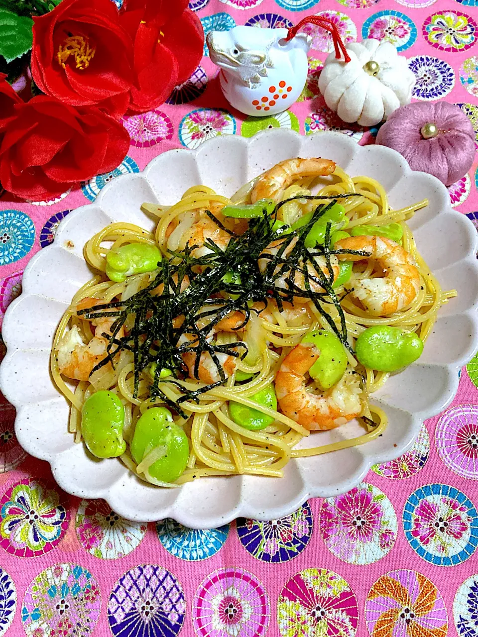 海老とそら豆の和風パスタ🦐|ringonamaさん