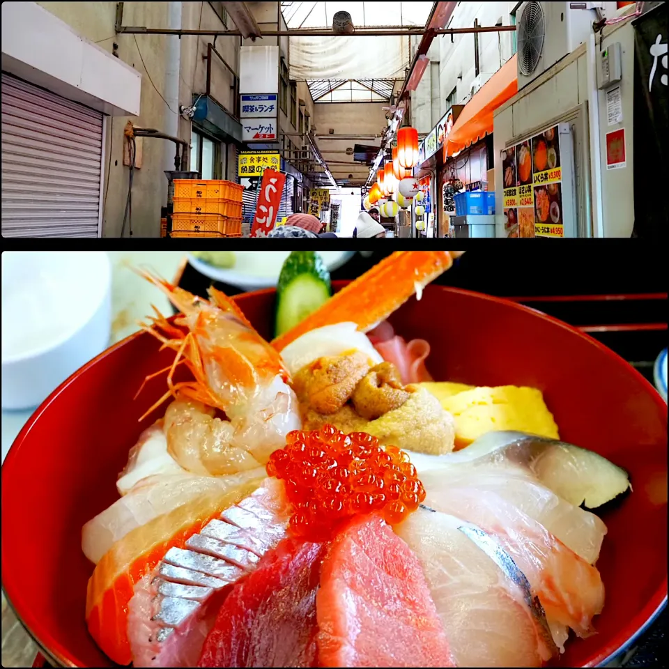 札幌場外市場で「おまかせ海鮮丼＋ウニ」|Hiro Yanさん