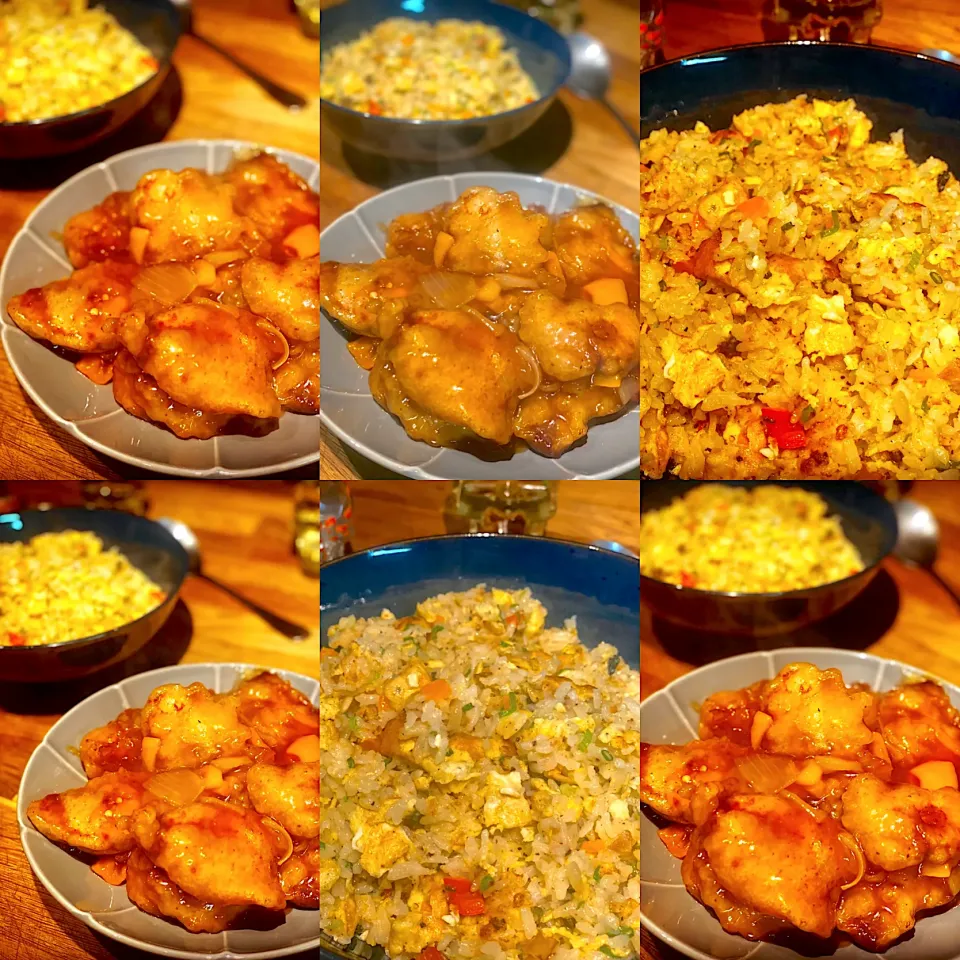 Dinner ! Dinner ! 
Crispy Fried Chinese Pork in a Hot & sour Sauce with Onions And Peppers 
Stir Fried Rice with Egg & Chives 
#chinesefriedpork
#friedrice
#hom|Emanuel Hayashiさん