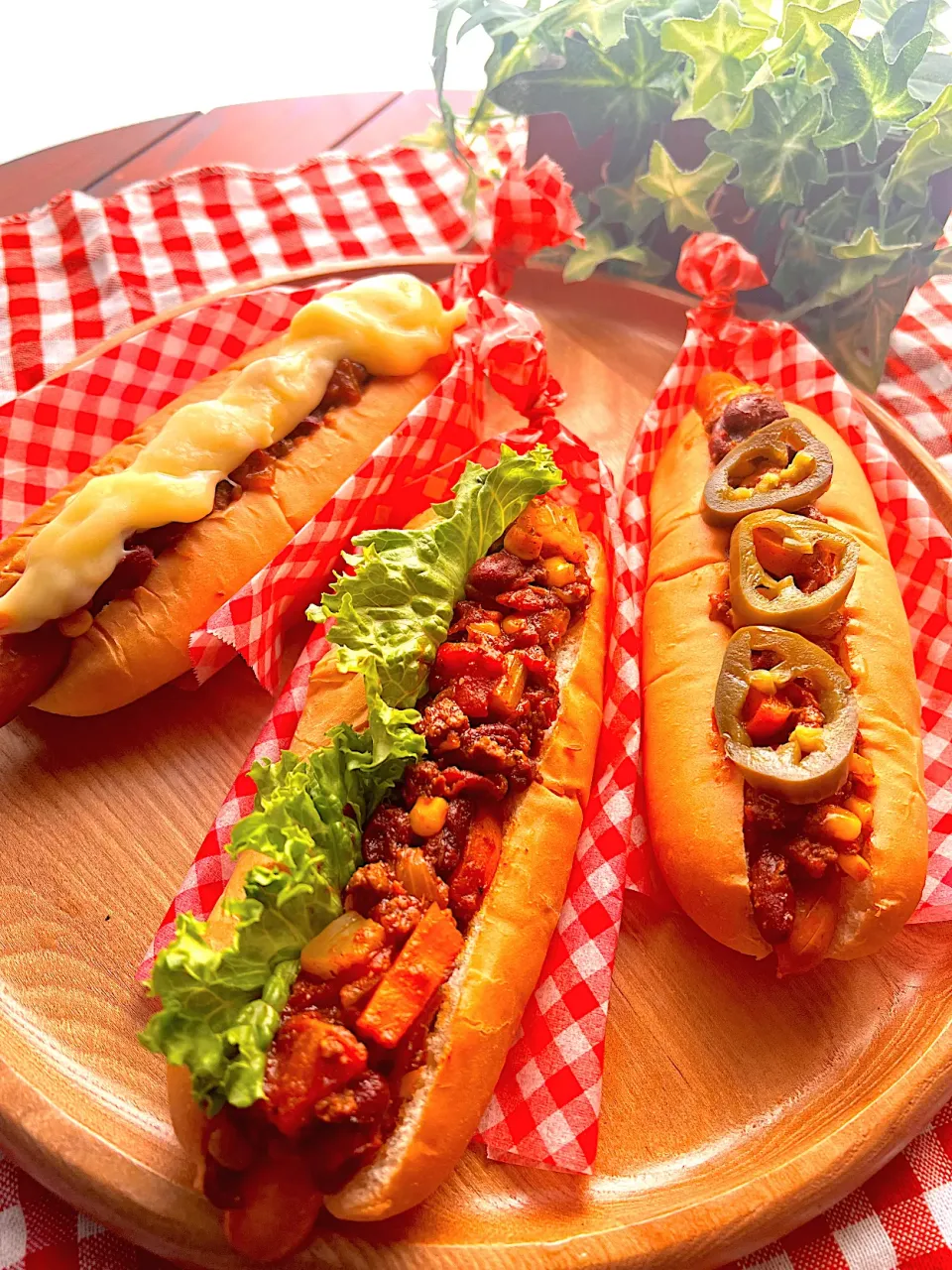 子羊のひき肉でチリビーンズからの3種のチリドッグ🌭|🌺🌺Foodie🌺🌺さん