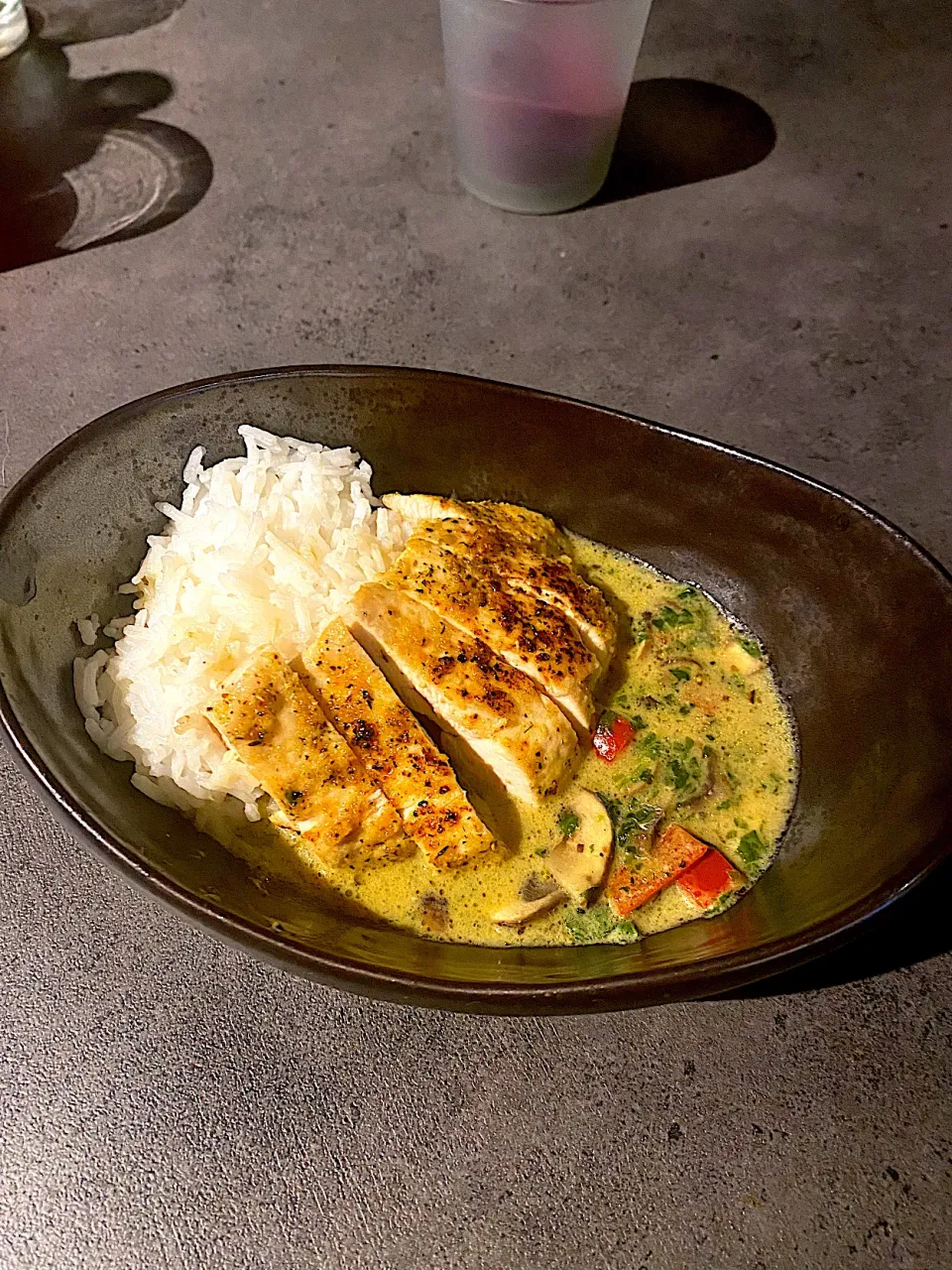 Grilled chicken and coconut curry|のりこさん