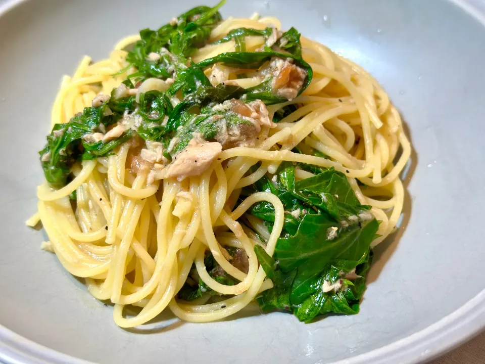 水菜とツナのオイルパスタ🍝|HALさん