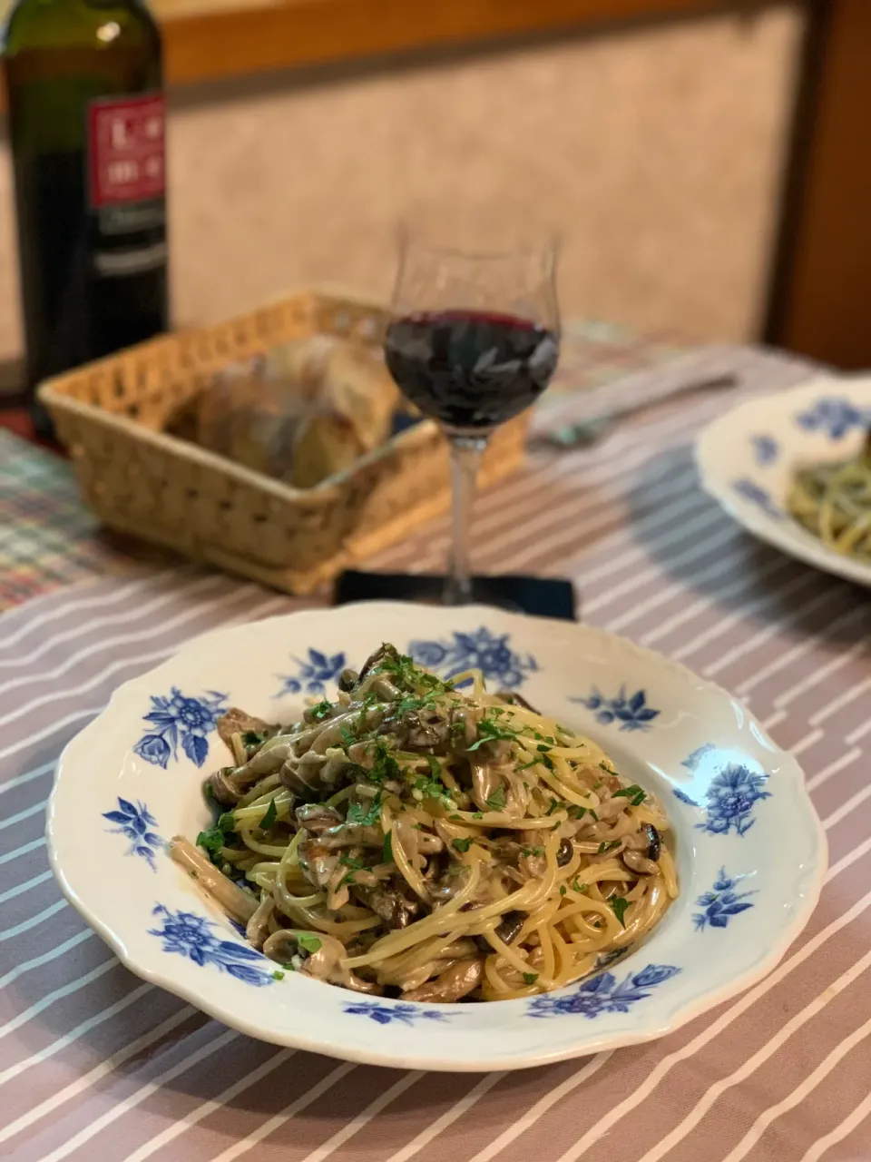 きのこパスタのクリーム仕立て|かおポンさん