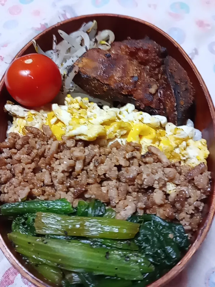 Snapdishの料理写真:高校生男子曲げわっぱ弁当|JUNさん