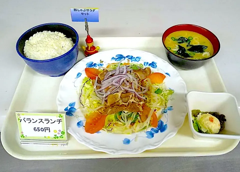 札幌市交通局本局食堂日替わり定食　豚しゃぶサラダセット|nyama1さん