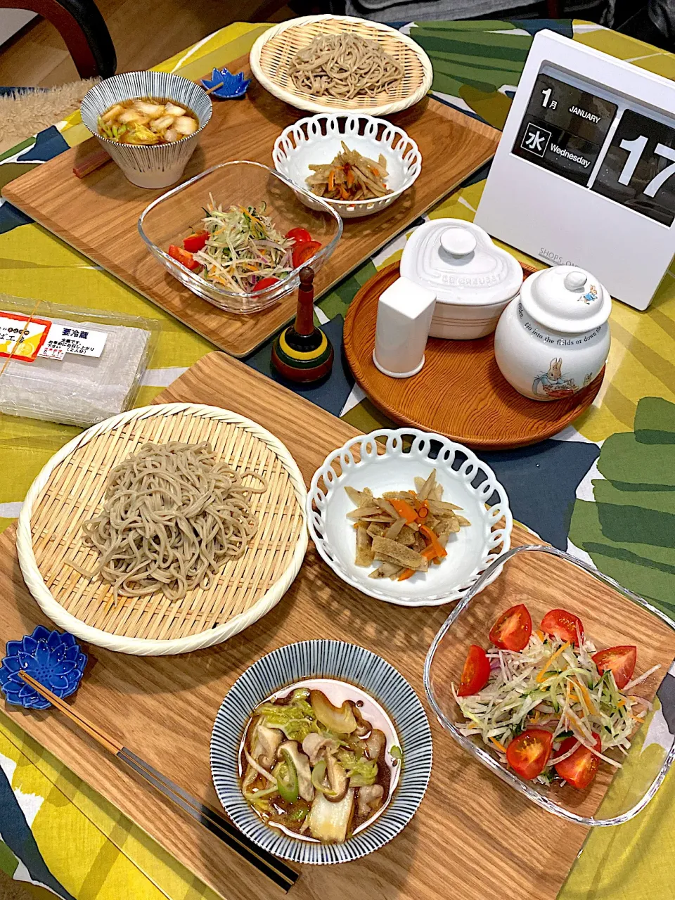 ざる蕎麦、凍みこんにゃく金平風|papinさん