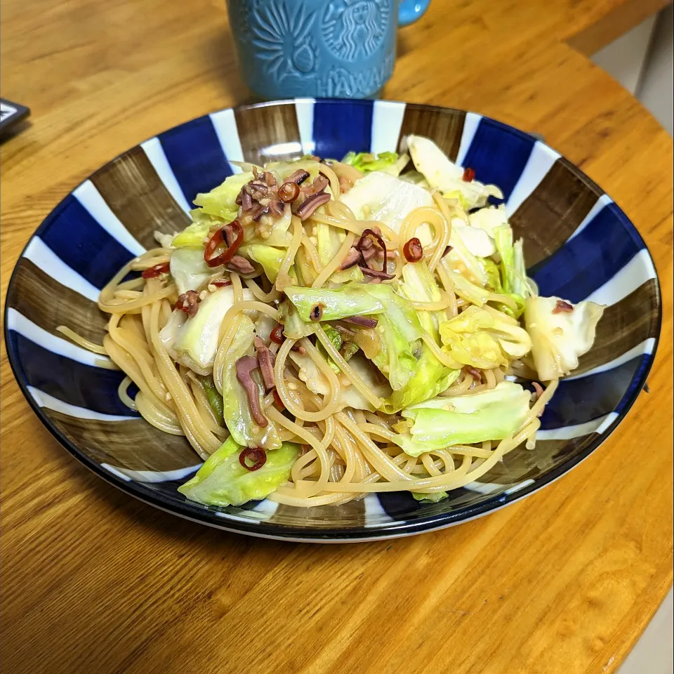 イカの塩辛ペペロンチーノ|柊さん