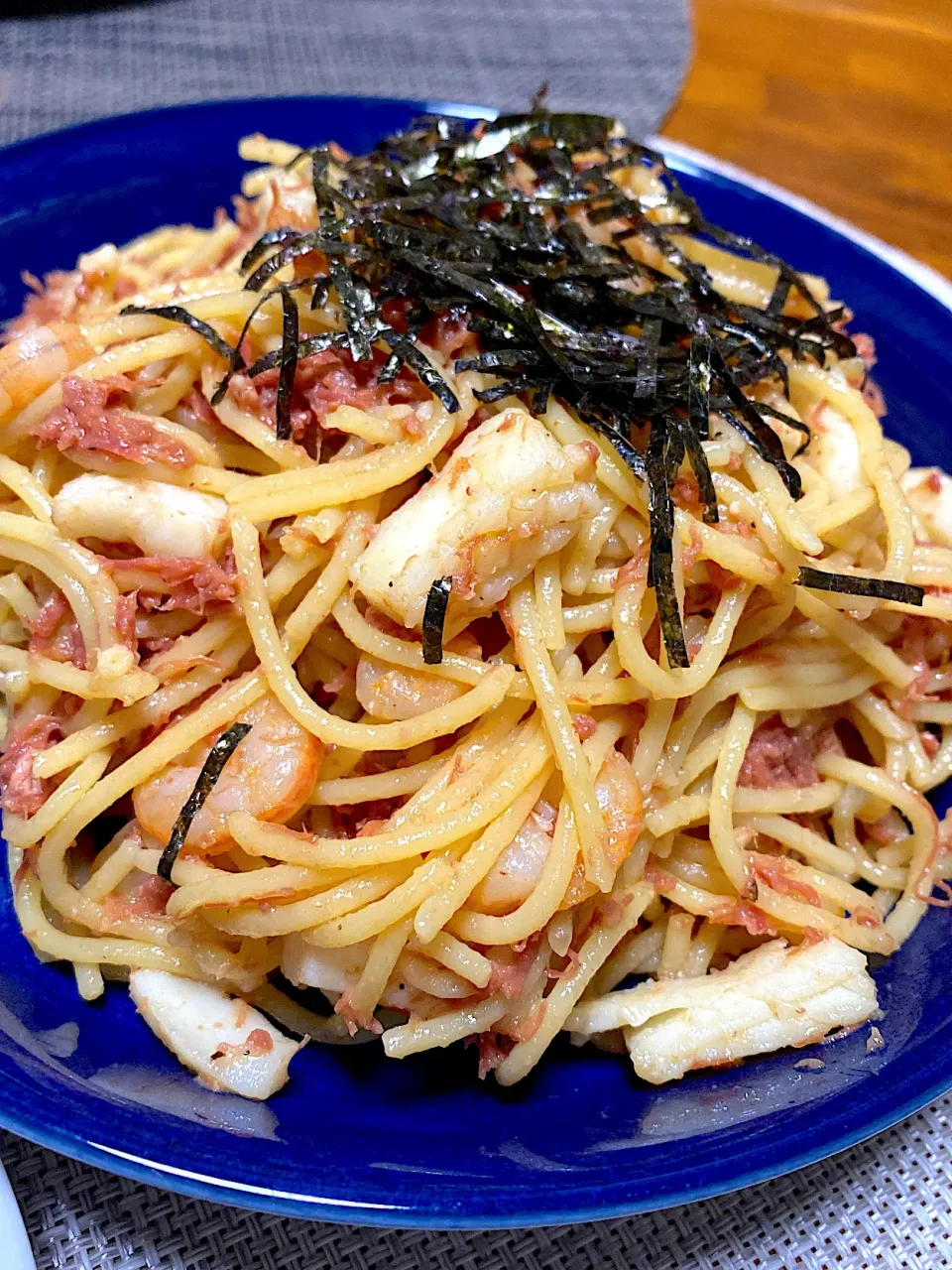 シーフードとコンビーフの和風パスタ|kaaaaaさん