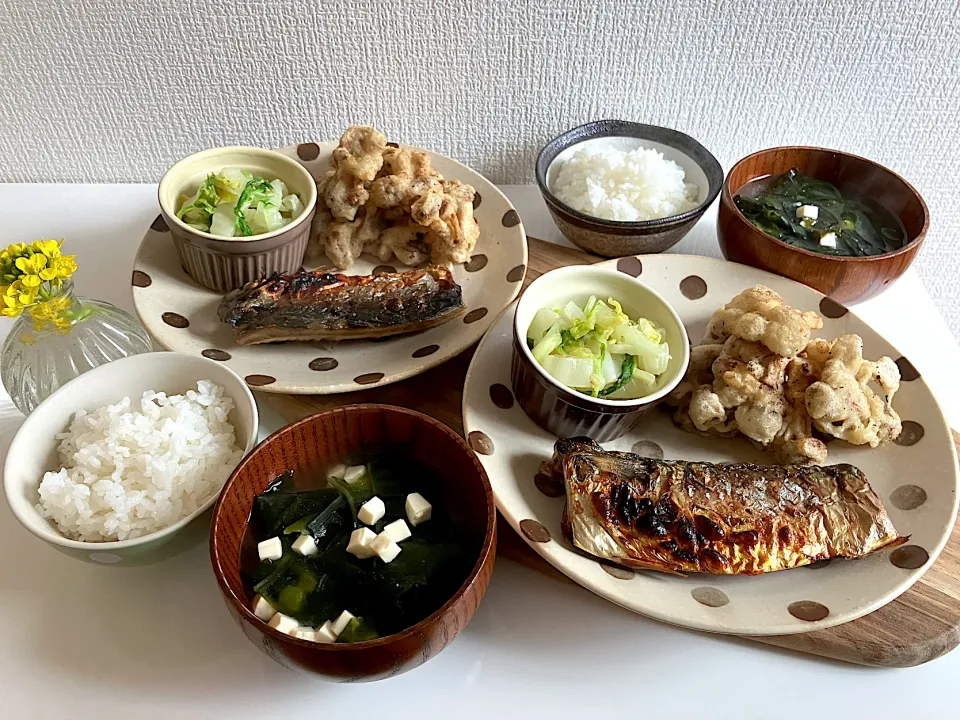 ＊鯖の塩焼き＆なめこの天ぷらランチ＊|＊抹茶＊さん