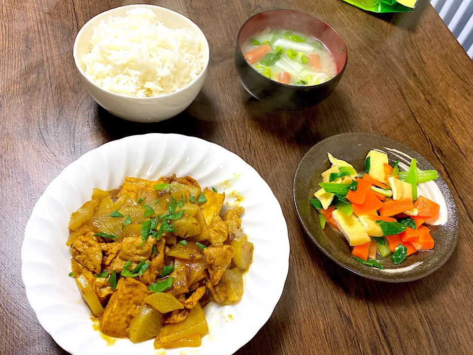 和風カレー味♡大根と厚揚げと豚肉のカレー煮|しんさん