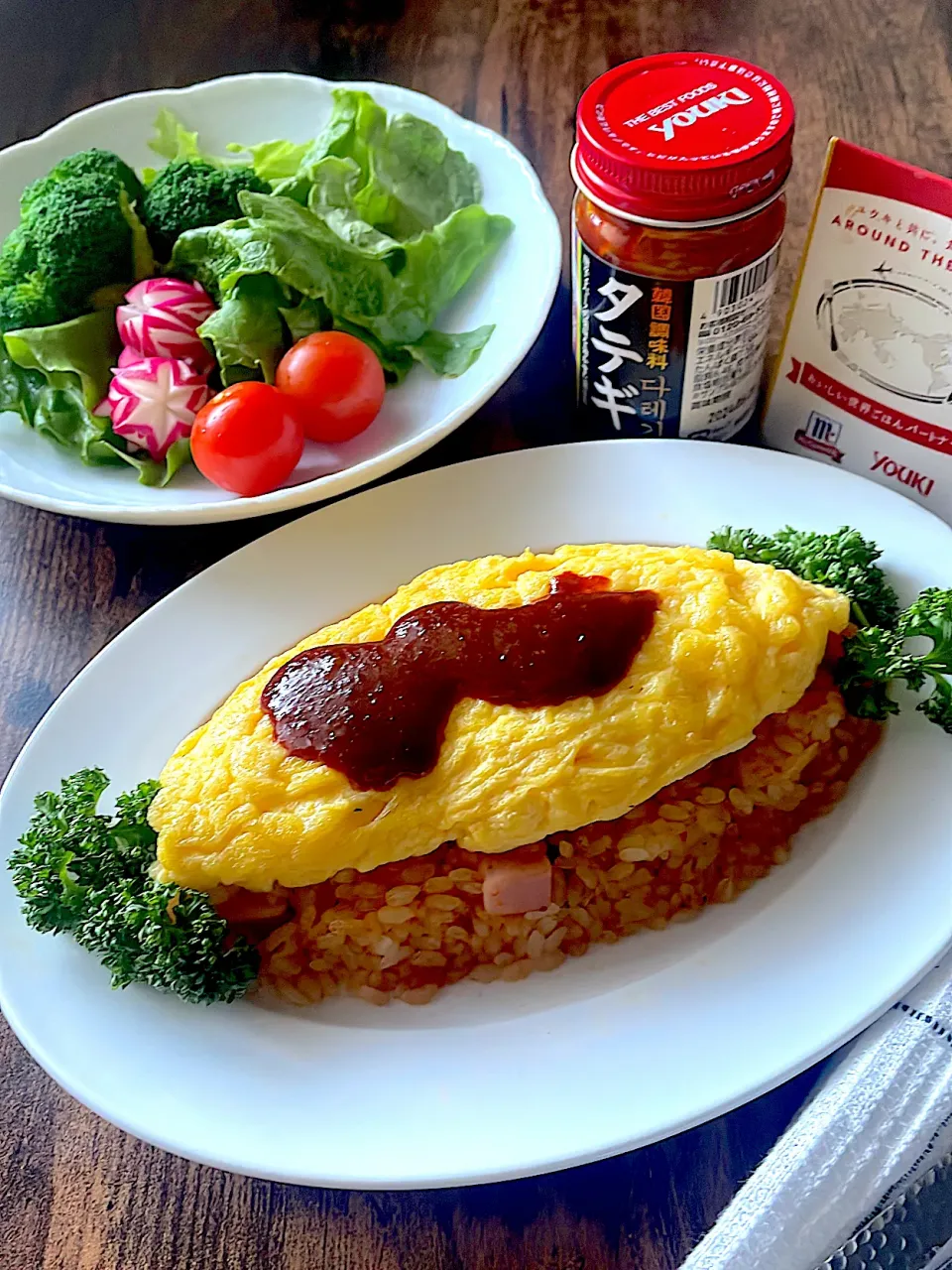 ふわとろスフレオムライスとお野菜マリネ|とんちんさん