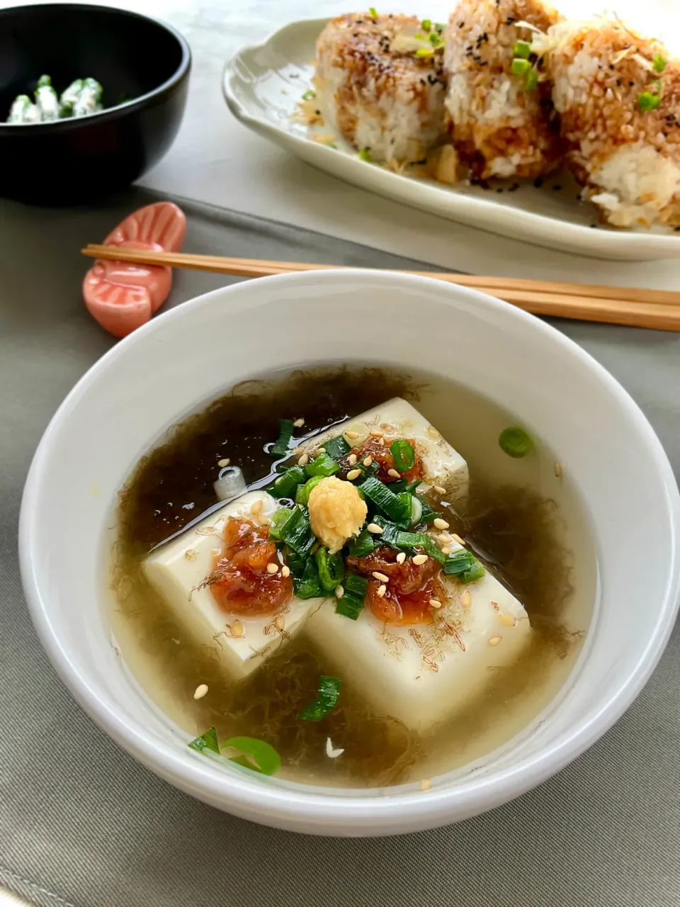 とろろ昆布と梅no豆腐スープ|スイーツポテトさん