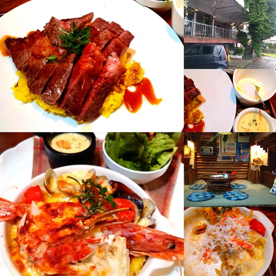 ステーキ丼、シーフードドリア|うたかた。さん