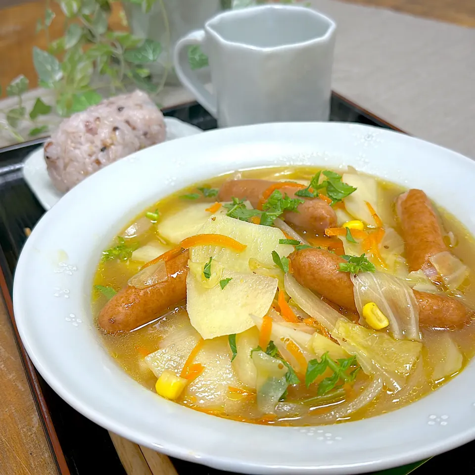 Snapdishの料理写真:粒マスタードの消費にも！マスタードスープ🥣|くまちゃんさん