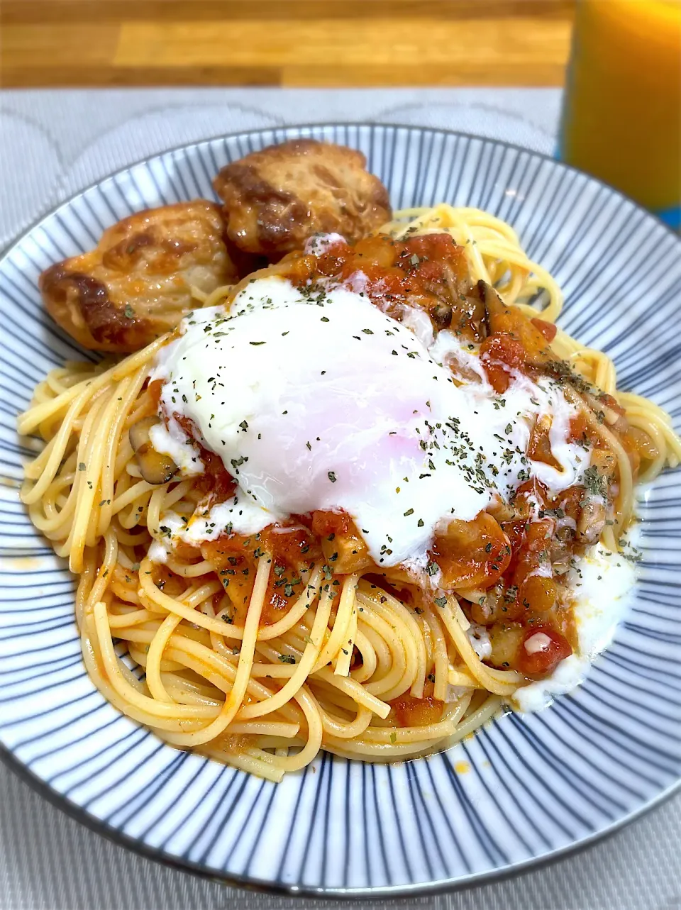 鶏もも肉のトマト煮→トマトスパゲッティ|morimi32さん