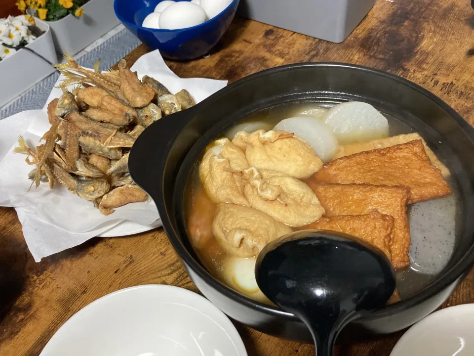 おでんと鯵の唐揚げ|しあぺんさん