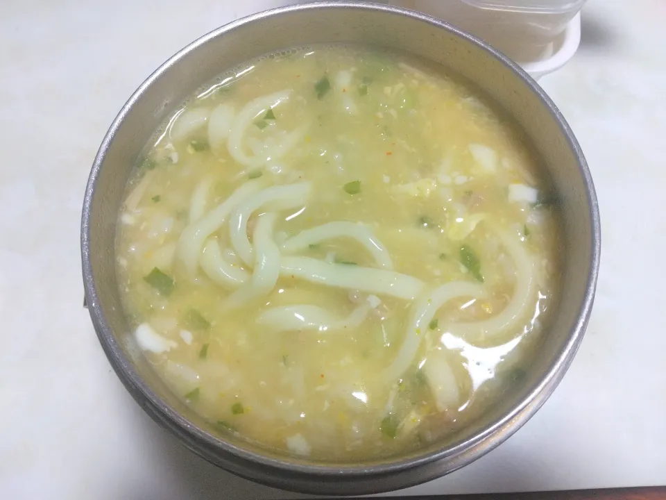 柚子香るなめ茸と肉そぼろ入りとろみ付き掻き玉おじやうどん|darkbaronさん