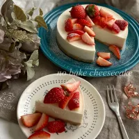 カロリーと糖質控えめレアチーズケーキ🍓