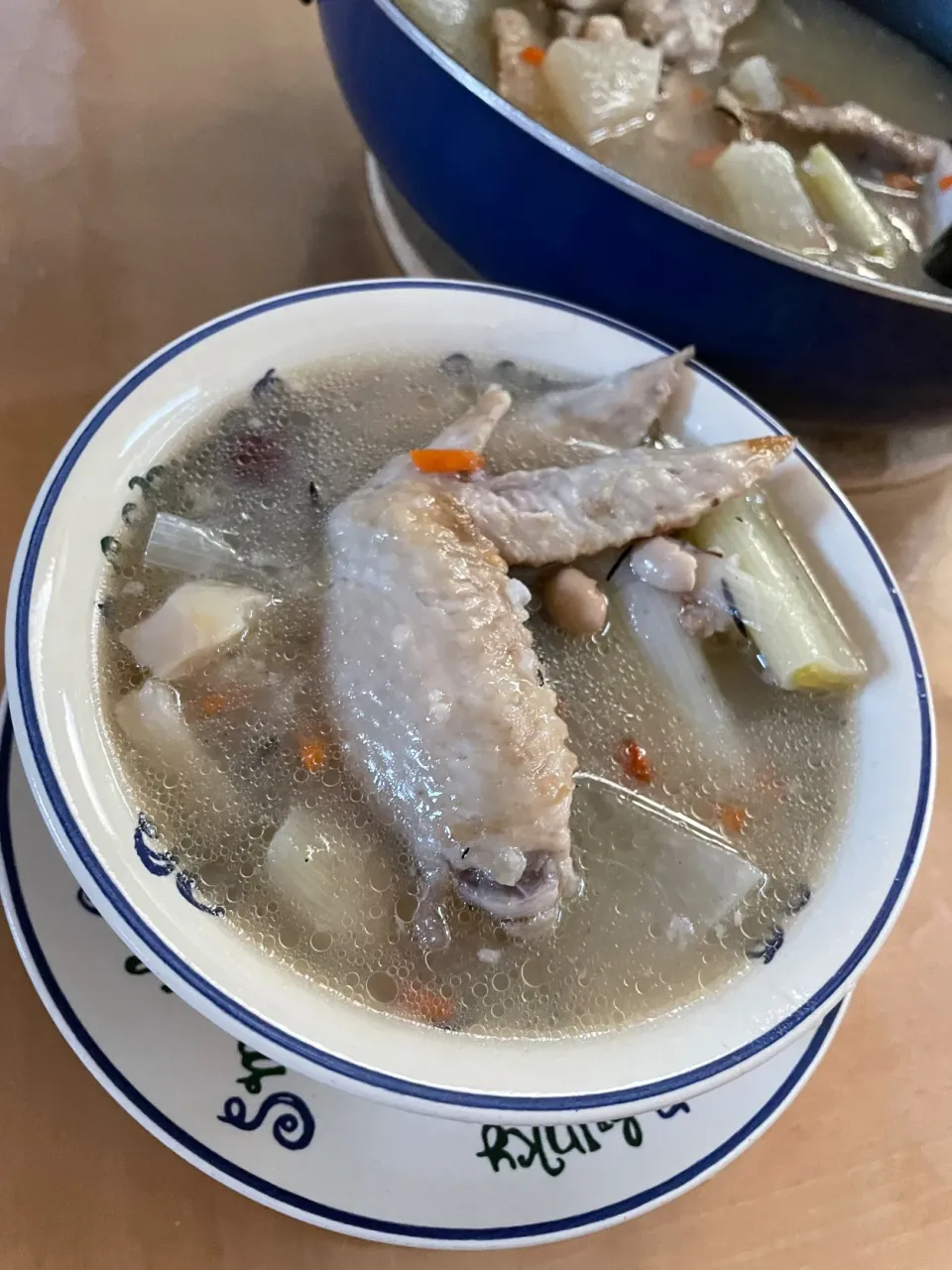 Snapdishの料理写真:手羽元で簡単参鶏湯スープ|sana.ayaさん