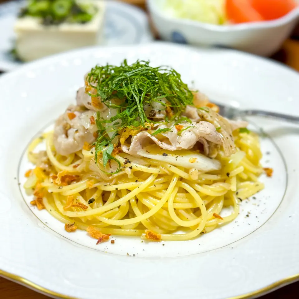 【豚バラと白ネギの和風パスタ】|ristorante_sallyさん