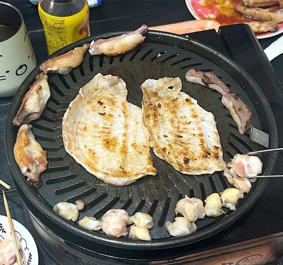 今日は焼肉！！　豚肉、鶏肉、ソーセージのみ|まひるさん