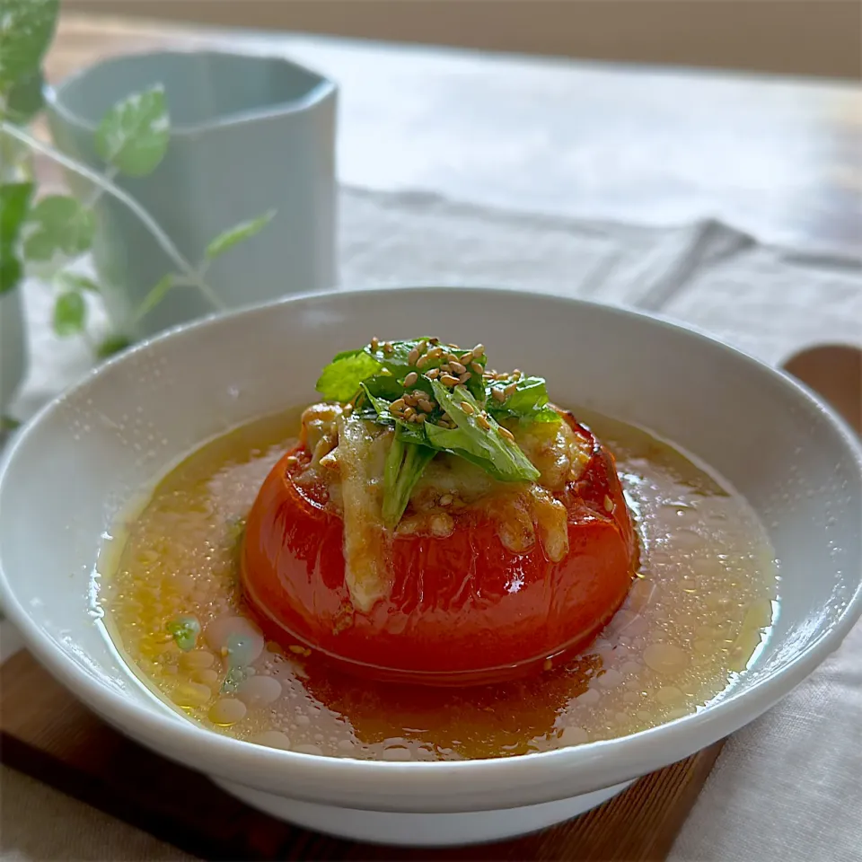 トマトのファルシを食べるスープ|くまちゃんさん