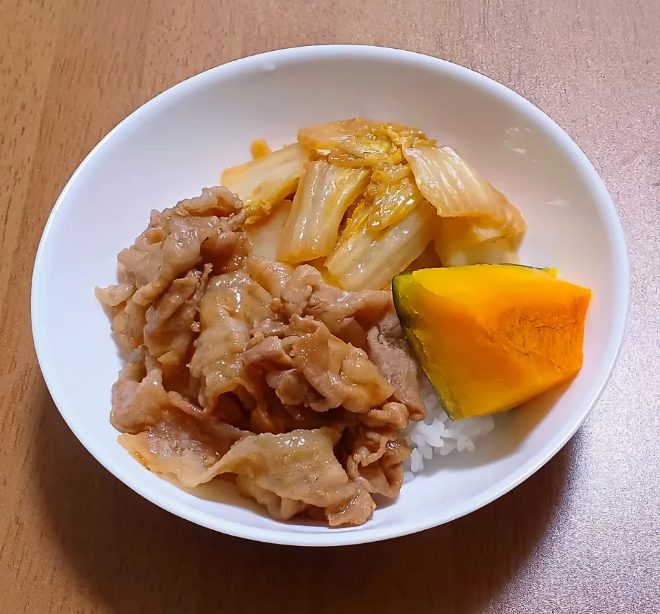 豚とかぼちゃと白菜の丼|ナナさん