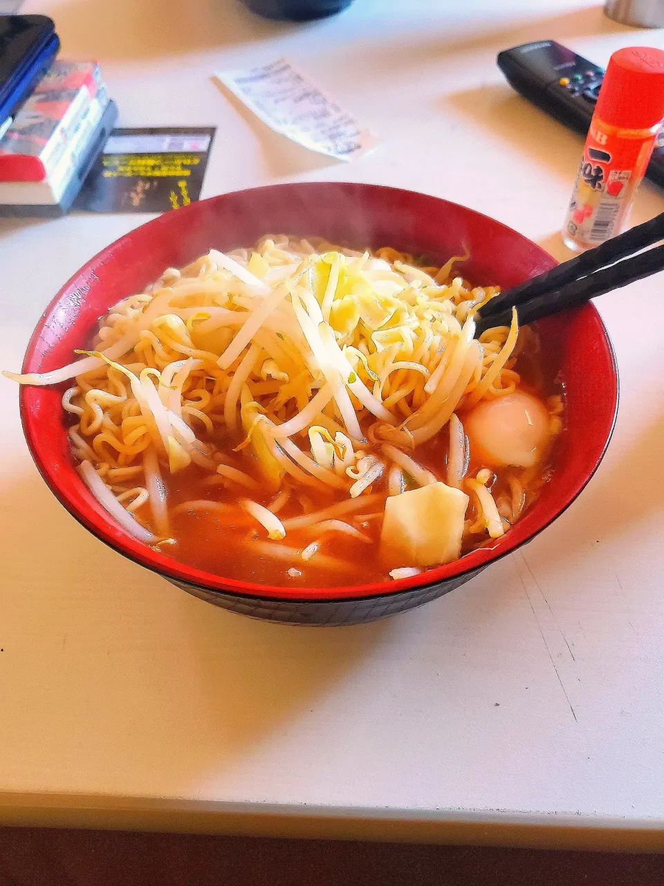 味噌ラーメンもやしゆで玉子トッピング|しんさん