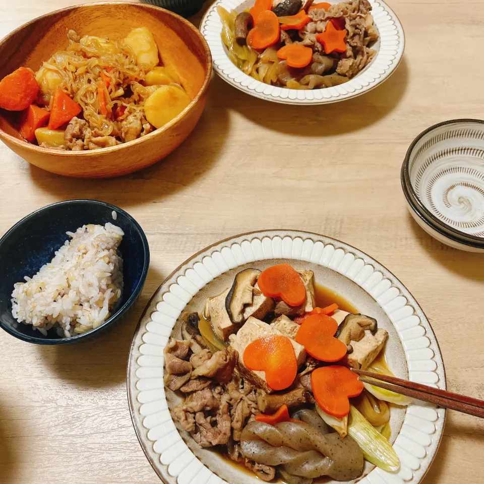 肉豆腐と肉じゃが|りーこさん