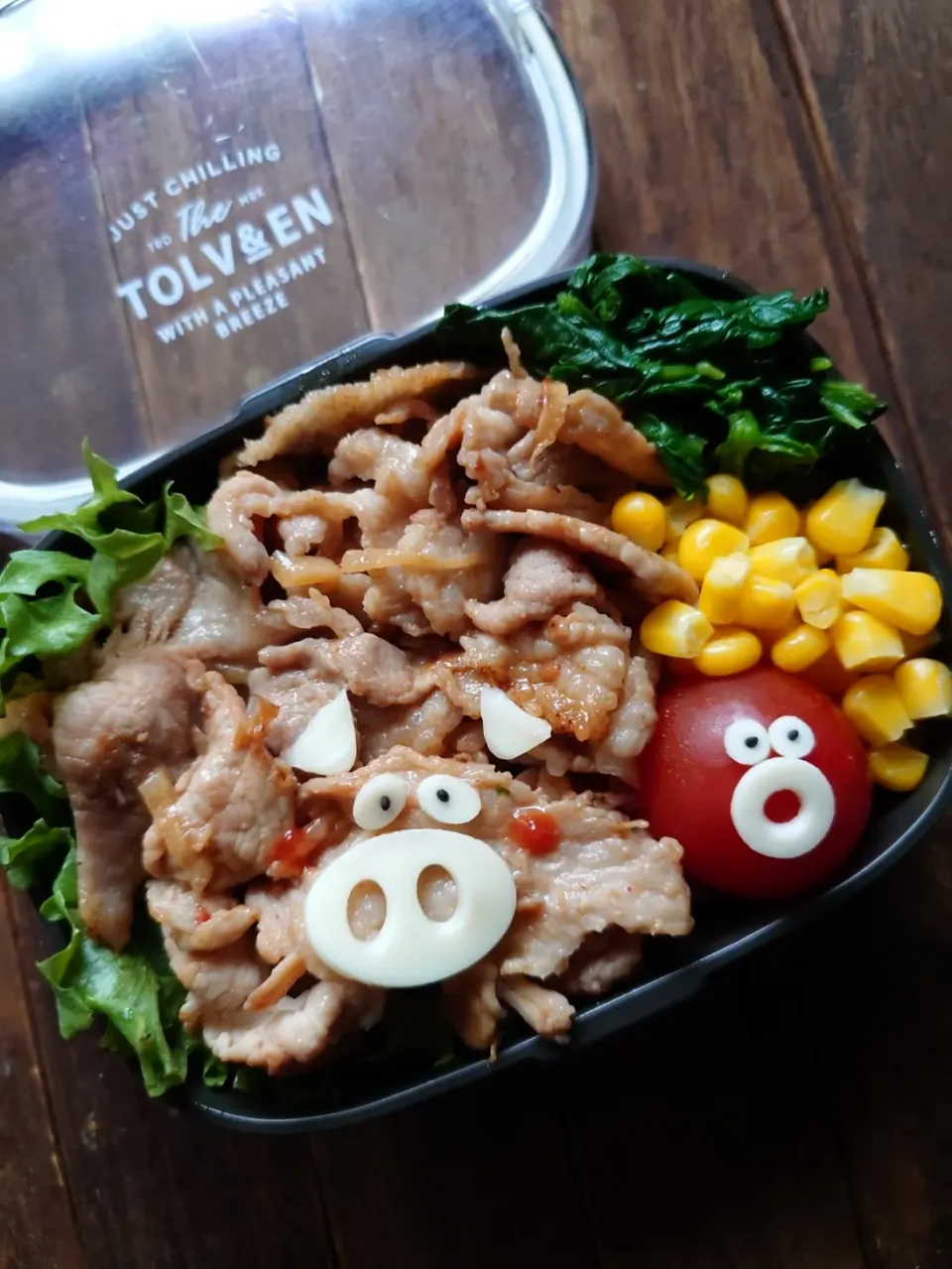 漢の…次女用🍱白飯がススム豚の生姜焼き弁当|ᵏᵒᵘさん