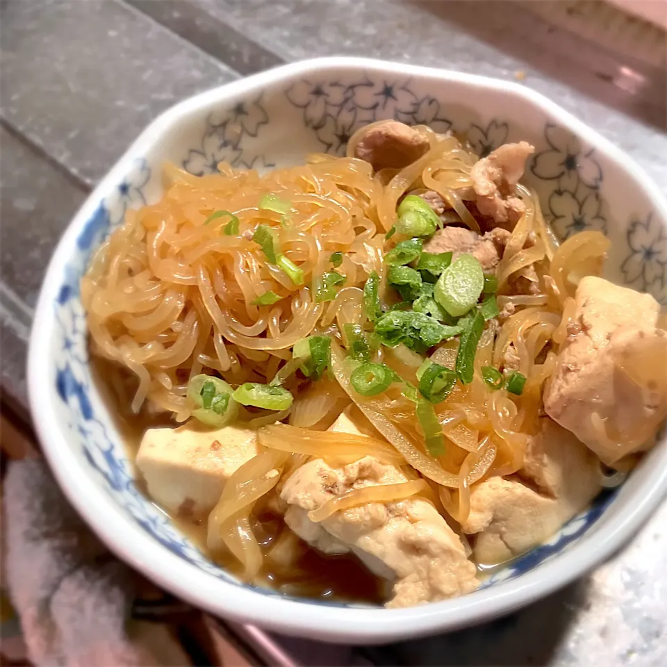 今夜はお豆腐を先に湯通ししてから作った、プルプル肉豆腐を頂きました😋🎵👍|ギムレットさん