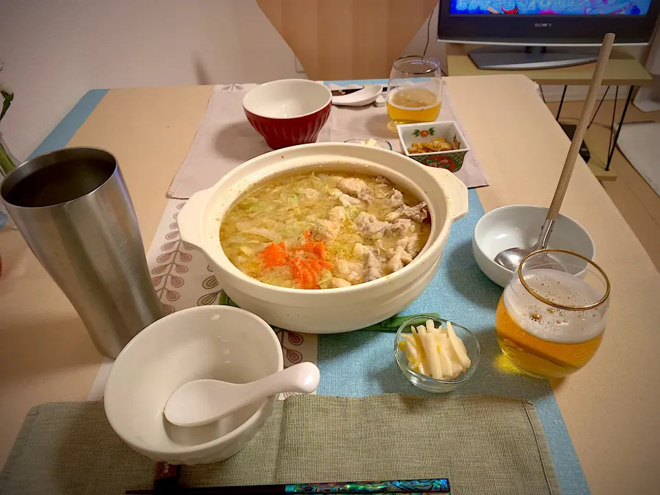 Snapdishの料理写真:2024/1/26 晩御飯🍴😋まつやさんの鶏野菜みそ|ひーちゃんさん