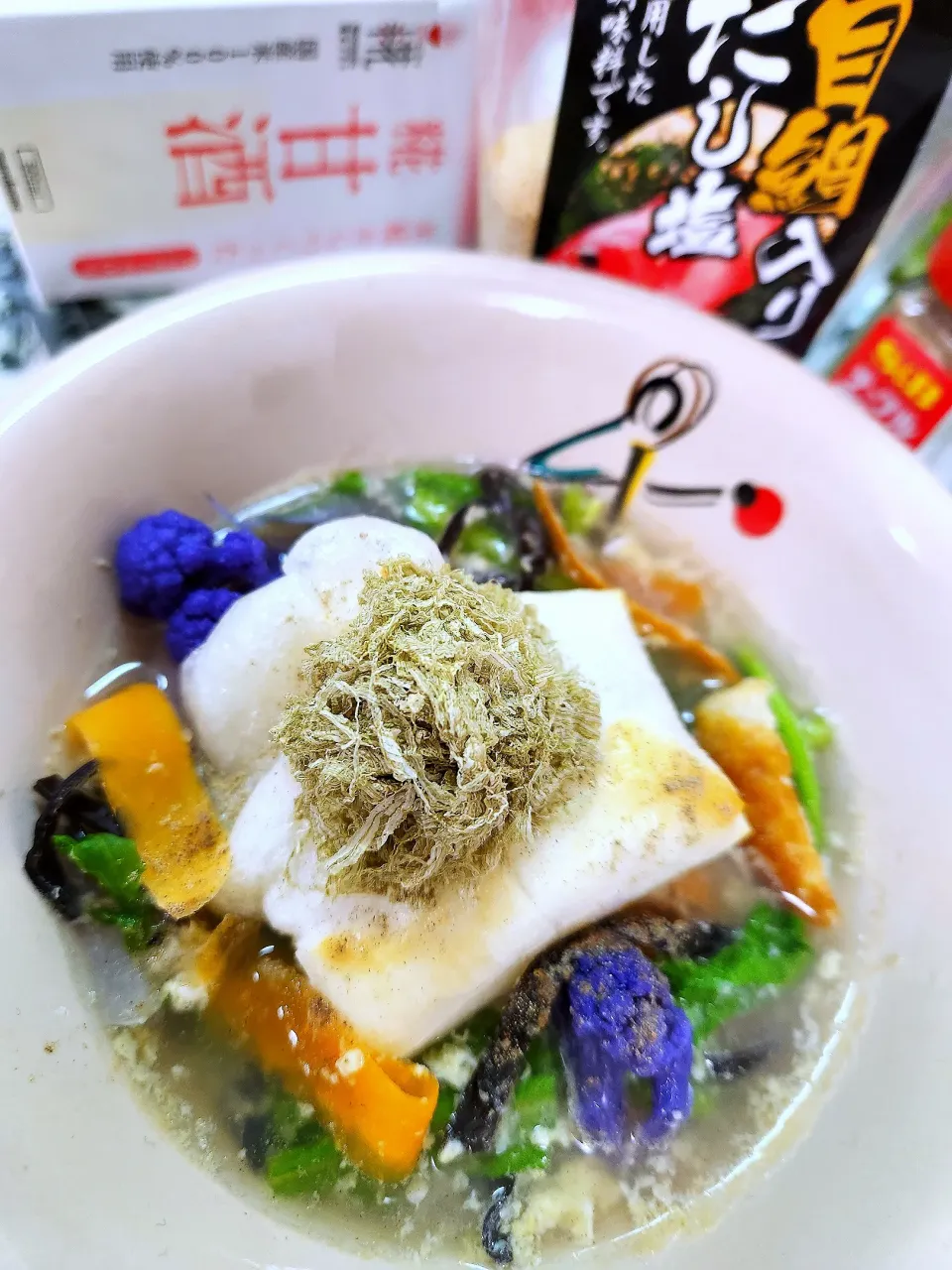 Snapdishの料理写真:🔷生姜deぽかぽか🥕野菜と焼餅の🐣卵みぞれスープ🔷|@きなこさん