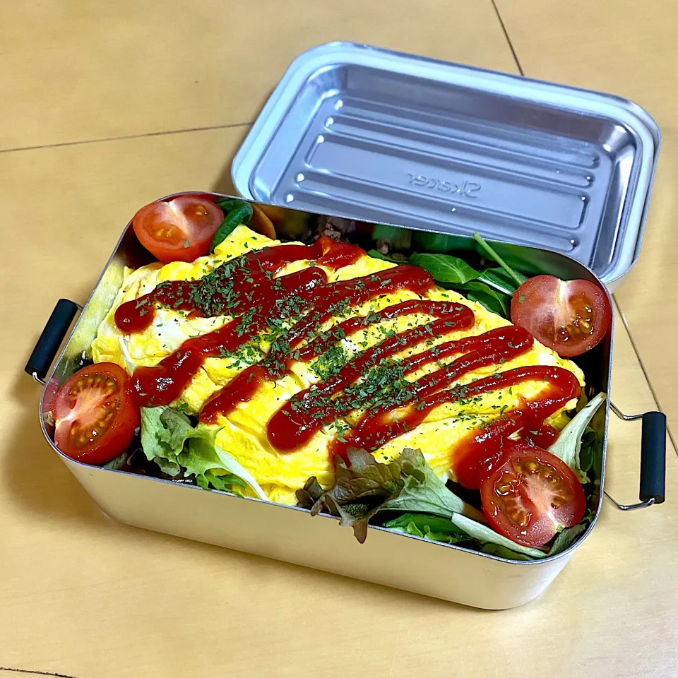 息子オムレツ弁当|まきさん