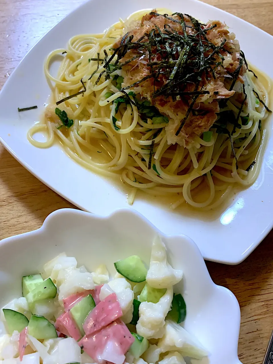 大根パスタ、カリフラワーのコールスローサラダ⭐️|kaokaoさん