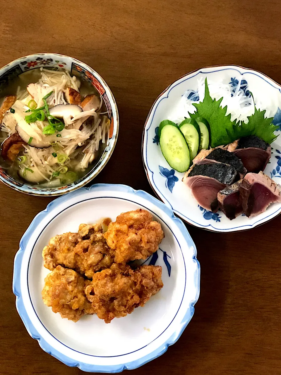 チキン南蛮、豆腐あんかけ、鰹たたき|みゆき🍑さん