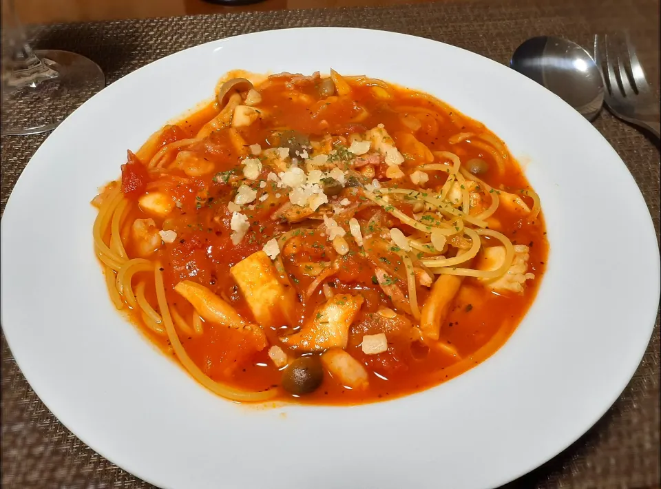 トマト🍅スープパスタ🍝|びせんさん