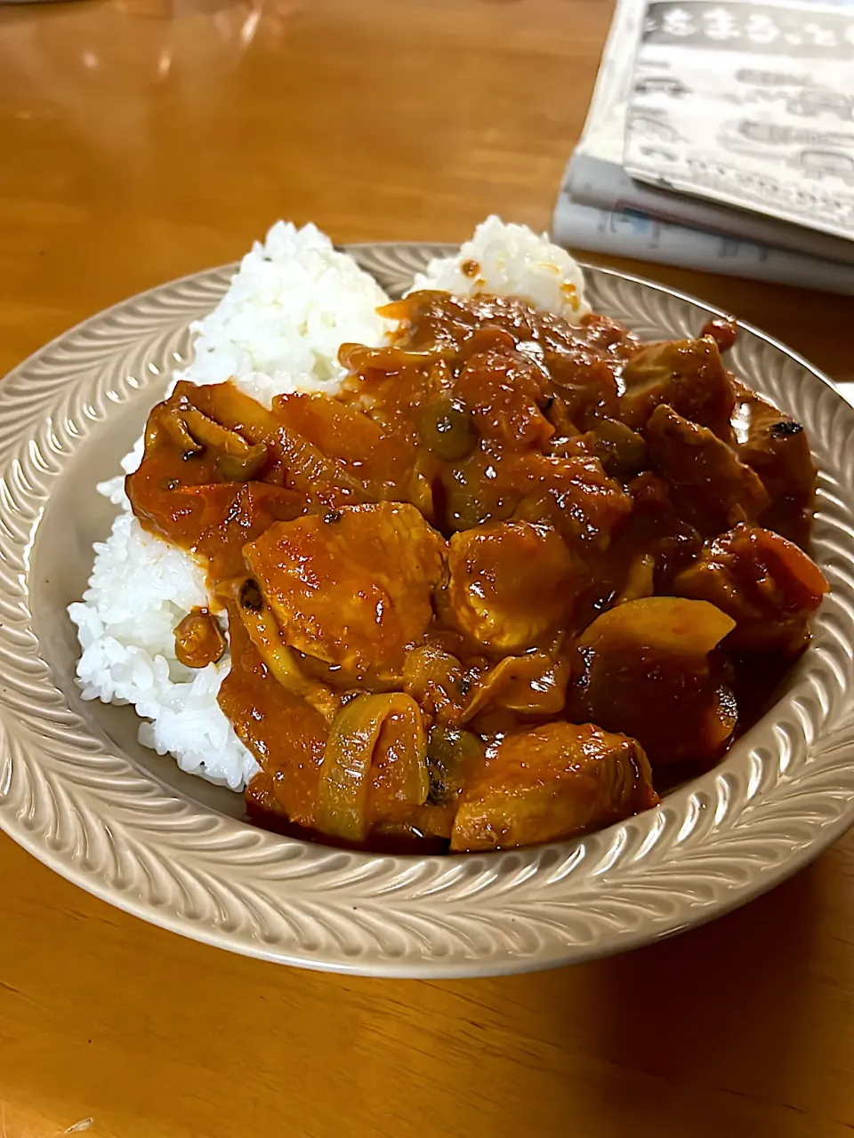 チキンとトマトとキノコの無水カレー|さかもっつさん