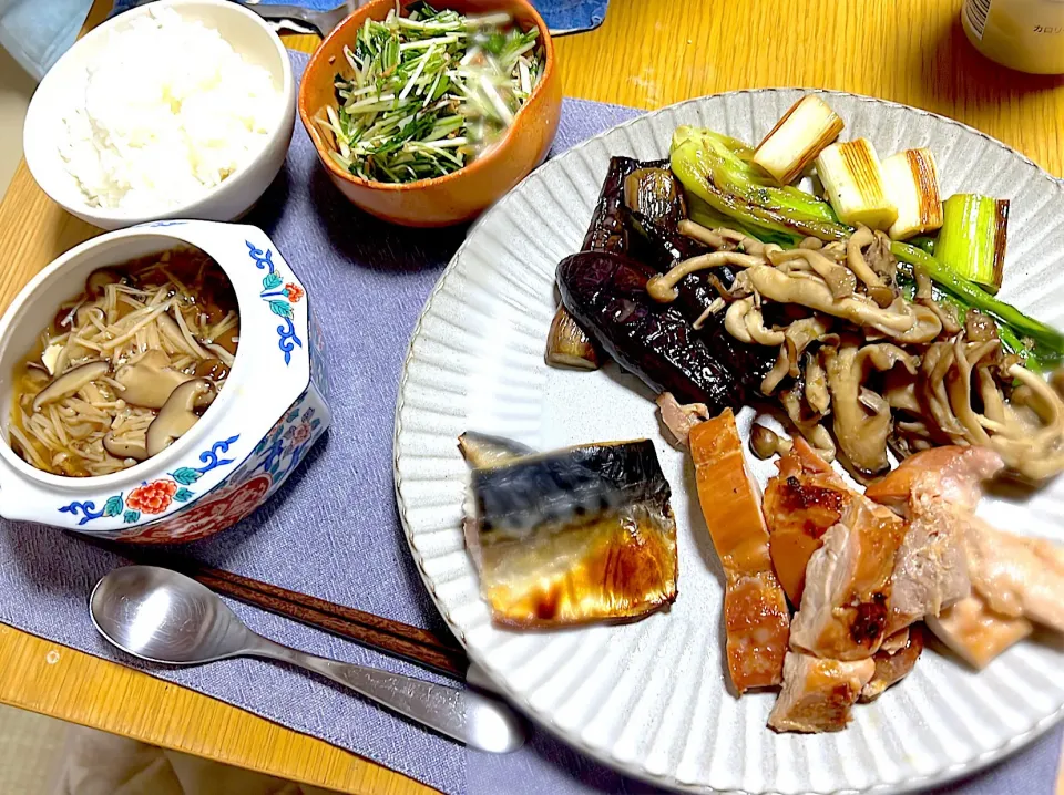 鶏のオイスターソース漬けと鯖定食|まやさん