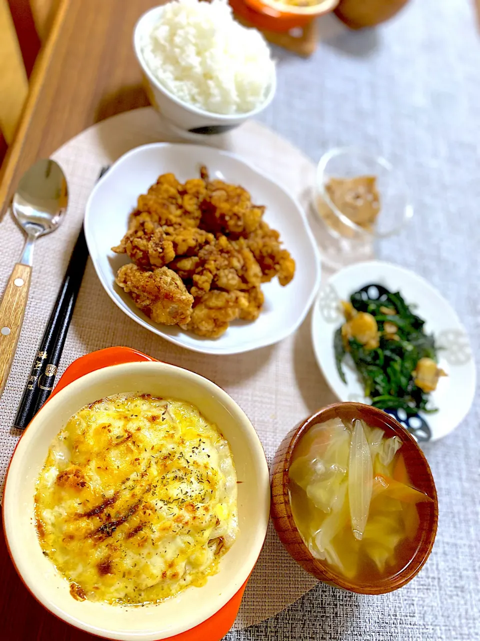 鶏から＆下仁田葱と厚揚げ味噌グラタン|utaさん