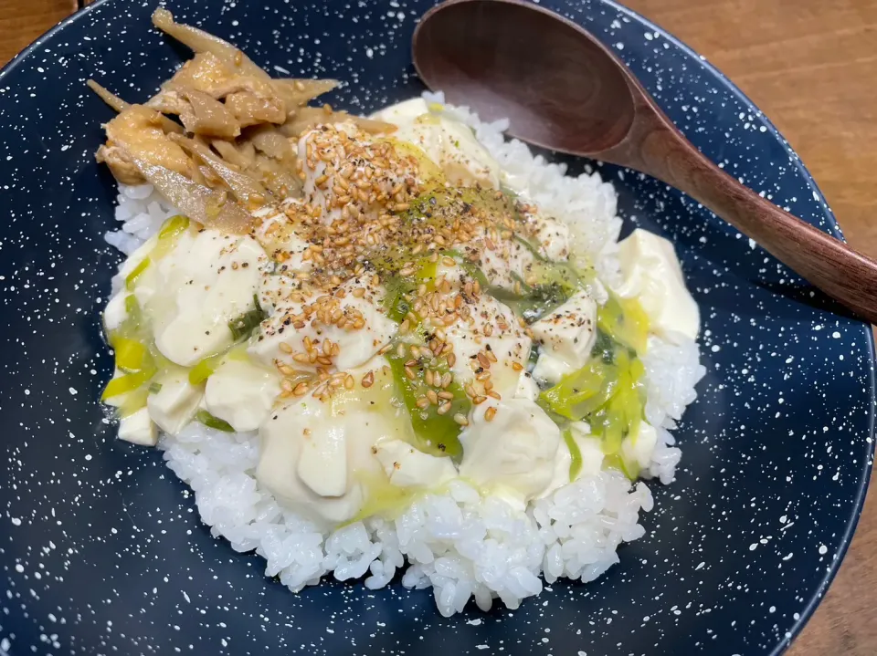 娘料理☆ネギしょうがたっぷり豆腐のあんかけ丼|kaoriさん