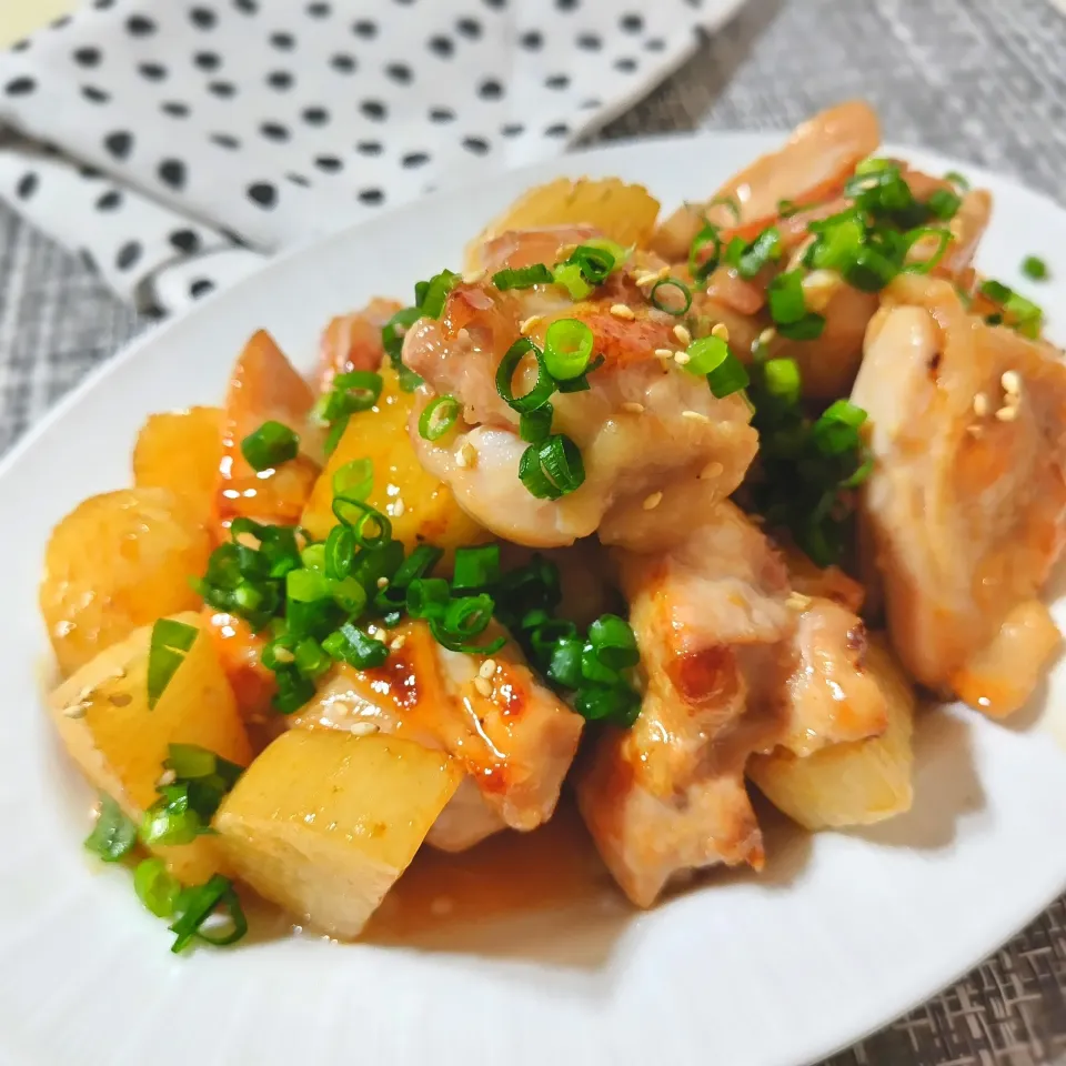 鶏もも肉と長芋の甘辛炒め|ポトスさん