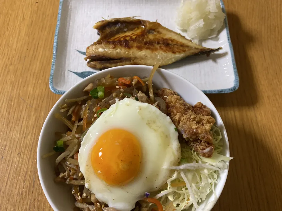 きんぴら丼&なめこの味噌汁|ここなりさん